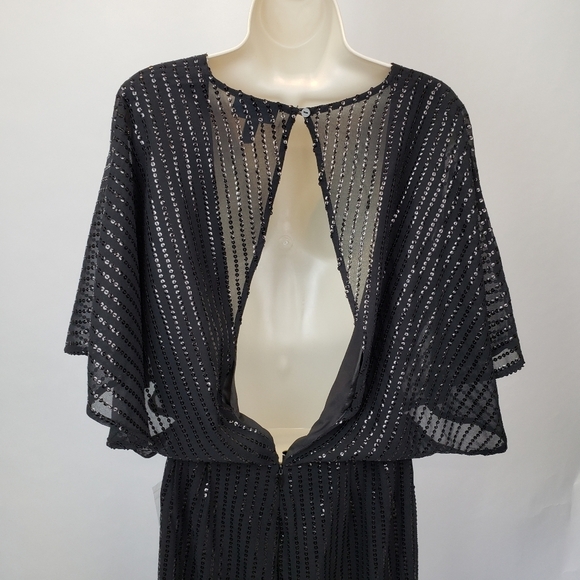 MODCLOTH TWINKLE LIKE STARLIGHT BLACK SEQUIN WIDE LEG JUMPSUIT size small